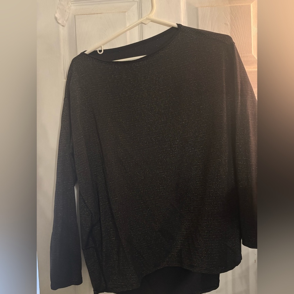 lululemon athletica Shimmering Black Long Sleeve Top